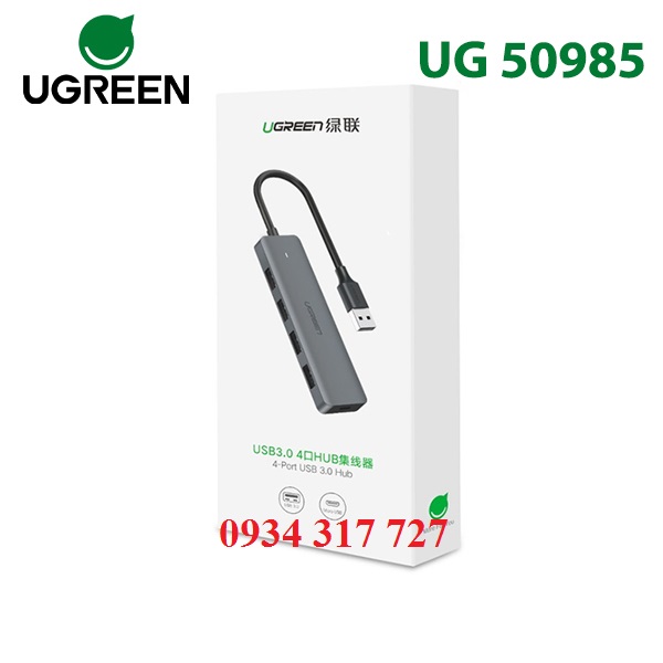 Hình ảnh : Bộ  chia Hub USB 3.0 - 4 Port - UGREEN 50985 cao cấp